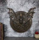 Gothic Nosferatu Bat Pentagram With Hell Fire Alchemy Symbols Wall Decor Plaque