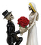 Love Never Dies Wedding Bride Groom Skeletons With Roses Cake Topper Figurine