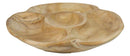 Rustic Live Edge Raw Limed Teak Wood Sectional Serving Dish Divided Tray 4 Parts
