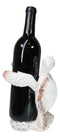 Nautical Marine Distressed Antique White Sea Turtle Wine Bottle Holder Figurine