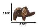 Balinese Wood Handicrafts Tail To Tail Elephant Miniature Figurines Set 2.75"L