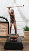 Professional Lady Golfer Swinging Golf Club On A Tee Bronze Electroplated Statue