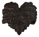 Pack of 3 Rustic Cast Iron Leaf Stepping Stone Textured Botanical Garden Accent