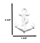 Set Of 6 Aged White Marine Sea Sailor Ship Anchor Drawer Cabinet Door Pull Knobs