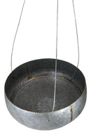 Farmhouse Rustic Galvanized Metal Gold Accent Hanging Round Wall Planter 11" Pot