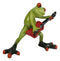 Wild Rock Band Electric Guitarist Green Toad Frog Rocking It Out Figurine