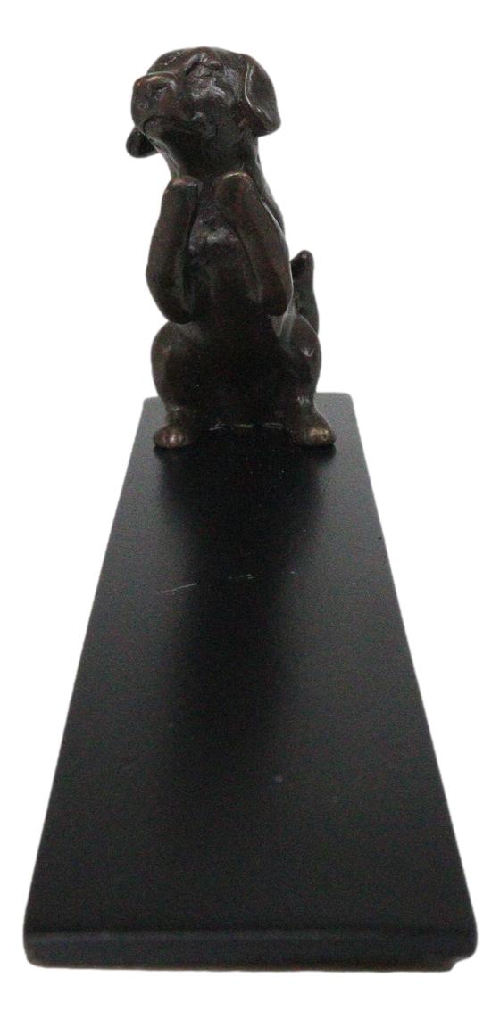 Brass Metal Adorable Begging Labrador Retriever Dog Door Stop Stopper Wedge