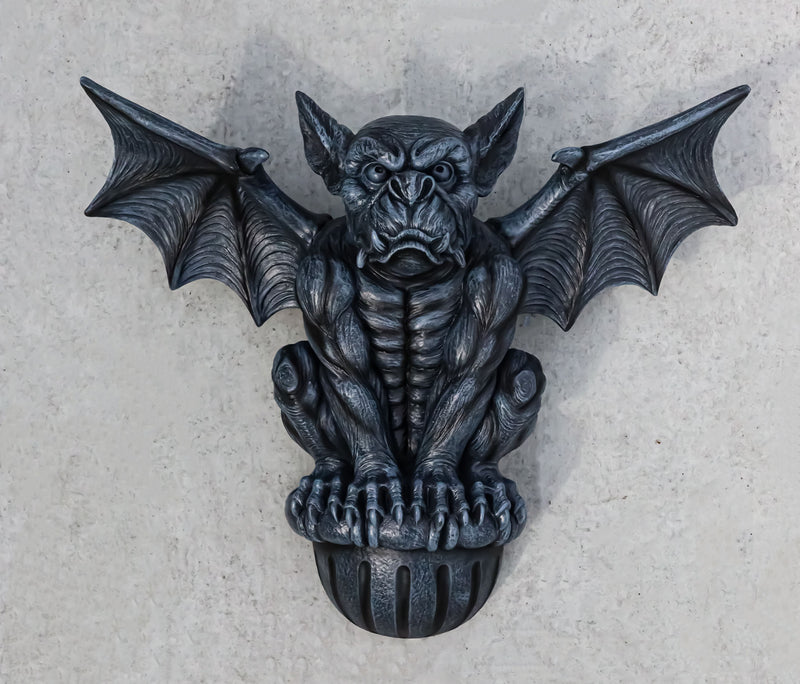 Ebros Large Gothic Winged Gargoyle On Ledge Wall Decor Hanging Sculpture 20"W