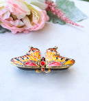 Orange Monarch Butterfly Pewter Austrian Crystals Bejewelled Trinket Jewelry Box