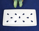 Pack Of 12 Ceramic White Neta Zara Sushi Case Plates With Drip Holes 8" By 4"