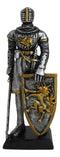 Medieval Knight In Suit Of Armor With Sword And Heraldry Shield Mini Figurine