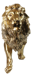 Large Gold Finish African Safari Regal Lion King of The Jungle Figurine 22.5"L