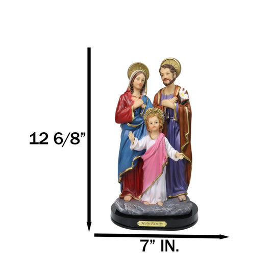 The Holy Family Mother Mary Joseph And Jesus Catholic Figurine With Base 12"H