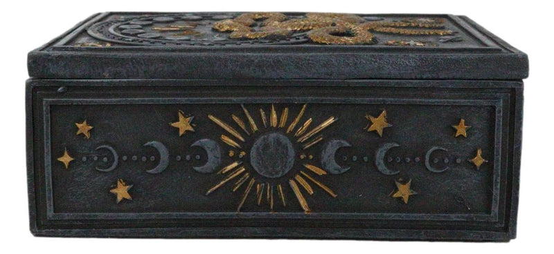 Wicca Occult Phases Of The Moon Celestial Astrology 2 Serpent Snakes Trinket Box