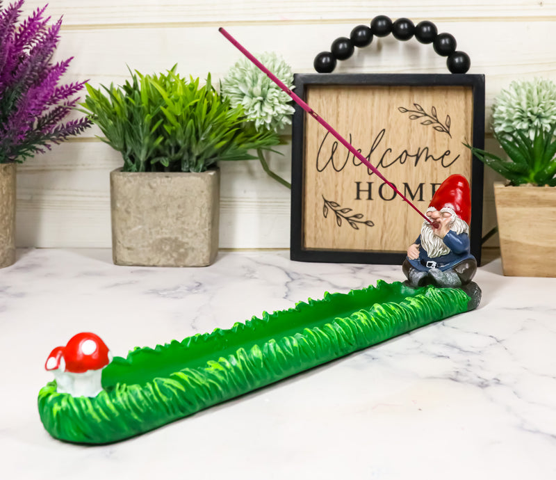 Gnaughty Pot High Smoking Gnome Toadstool Mushrooms Greens Incense Burner Holder