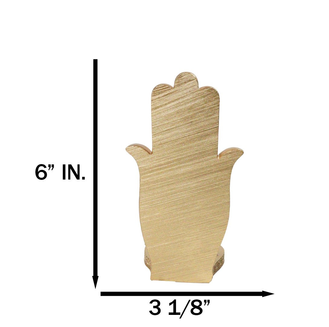 Golden Nirvana Hamsa Palm Buddha Rainbow Chakra Stones Incense Holder Figurine