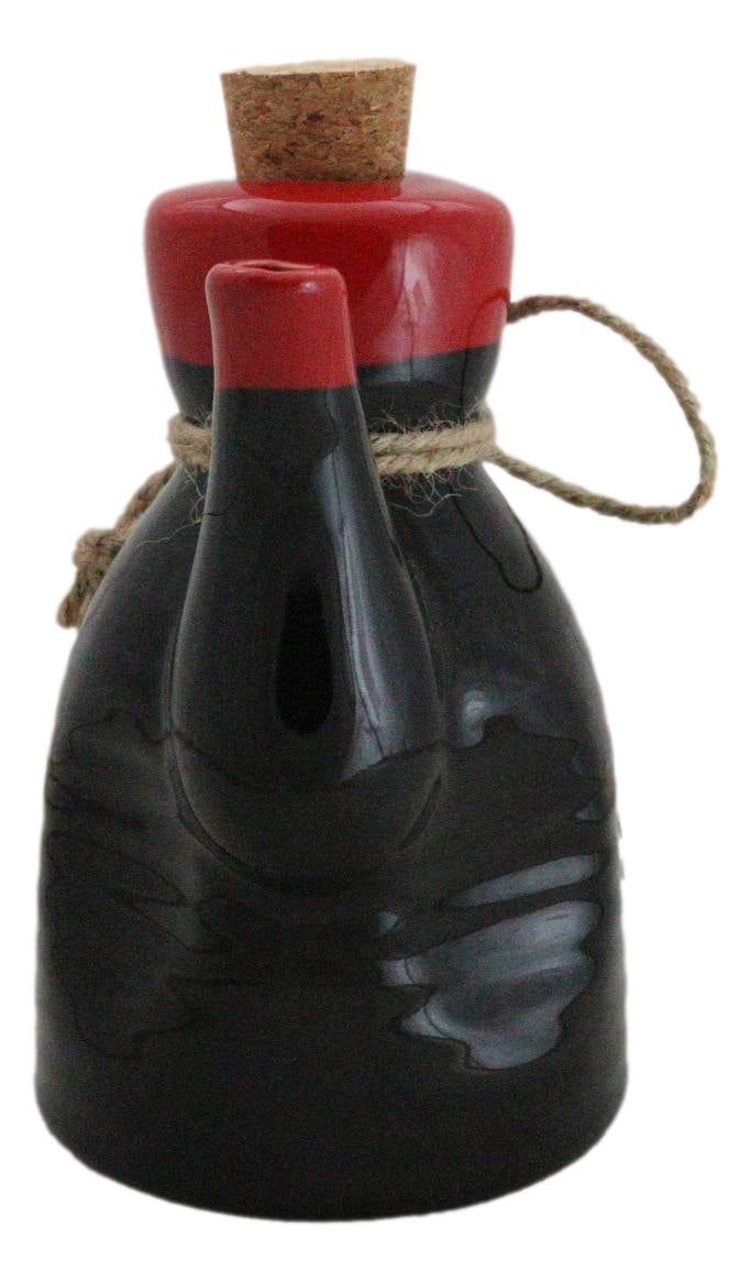 Pack of 6 Porcelain Calligraphy Soy Sauce Vinegar Condiment Dispenser Flask 7oz