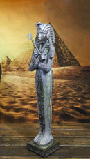 Ancient Egyptian Pharaoh Sarcophagus Mummy With Crook and Flail Figurine 16"H