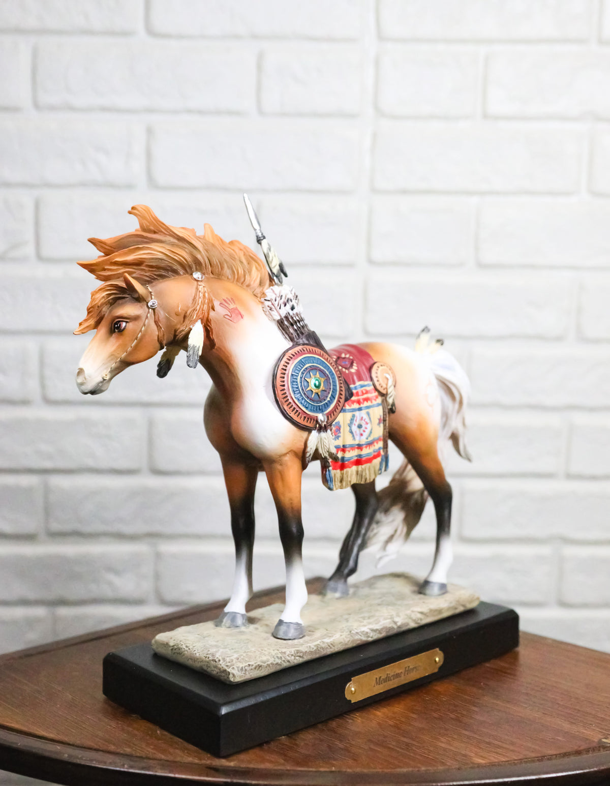 Native American Medicine Steed Horse Western Decor Figurine By Laurie Prindle