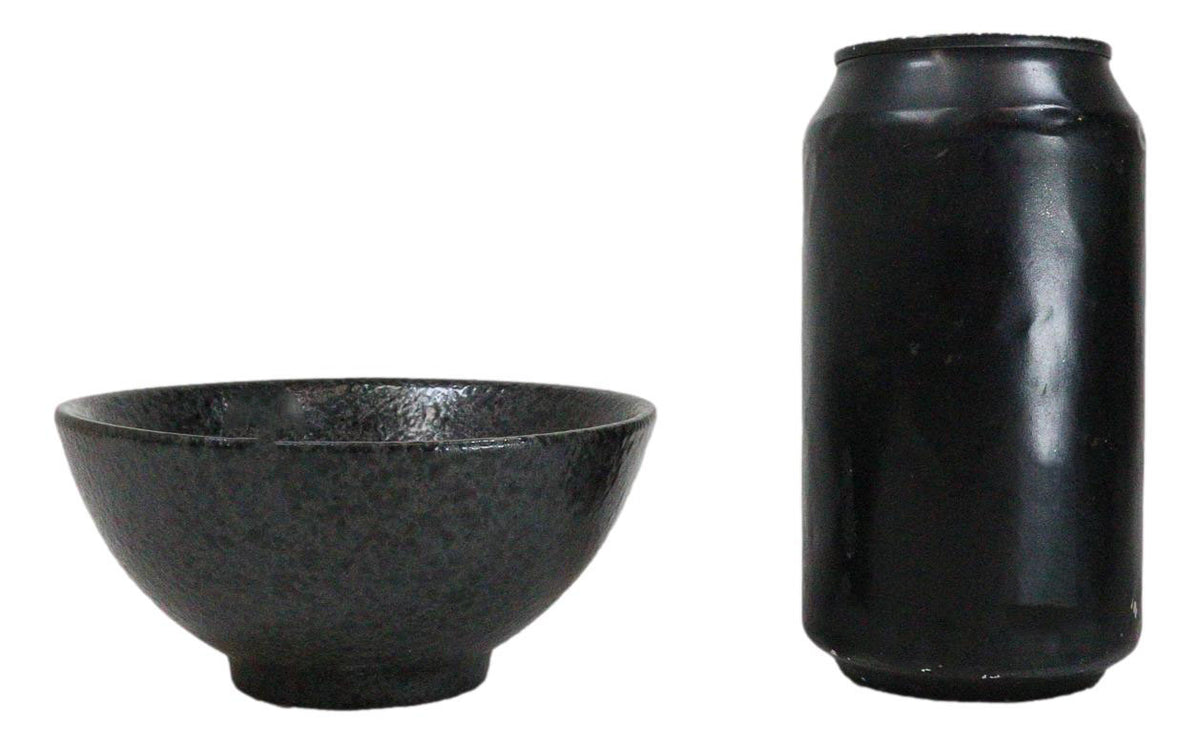 Pack Of 6 Charcoal Grey Hakumu Collection Small Rice Soup Appetizer Bowls 10oz