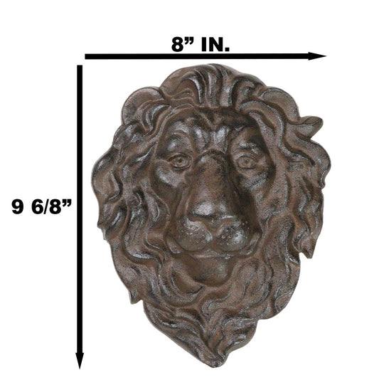 Cast Iron Aslan The King Of The Jungle Regal Lion Head Wall Plaque Figurine
