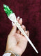 Wicca Green Crystal Gaia Earth Goddess Cosplay Magic Wand 9" Accessory Prop