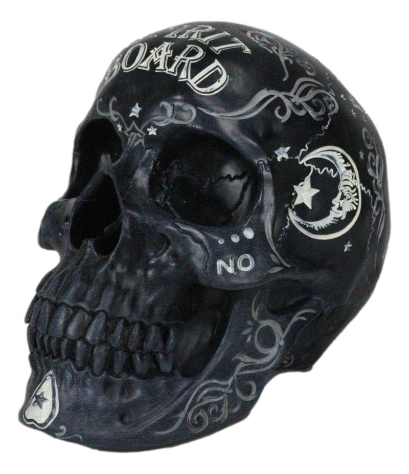 Wicca Black Paranormal Ouija Spirit Board Planchette Painted Skull Figurine