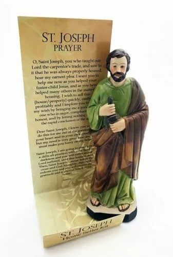 Catholic Saint Joseph Home Seller Kit Prayer Card Faith Intercession Figurine