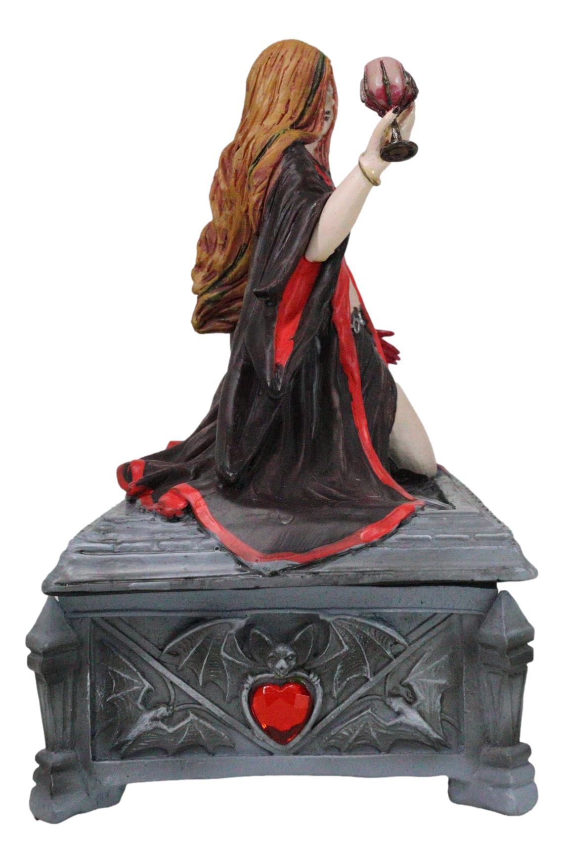 Blood Moon Gothic Vampiress Drinking Chalice Of Blood Jewelry Decorative Box