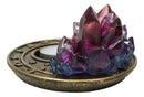 Wicca Magical Crystals Dish Votive Candleholder With Phases Of The Moon Symbols