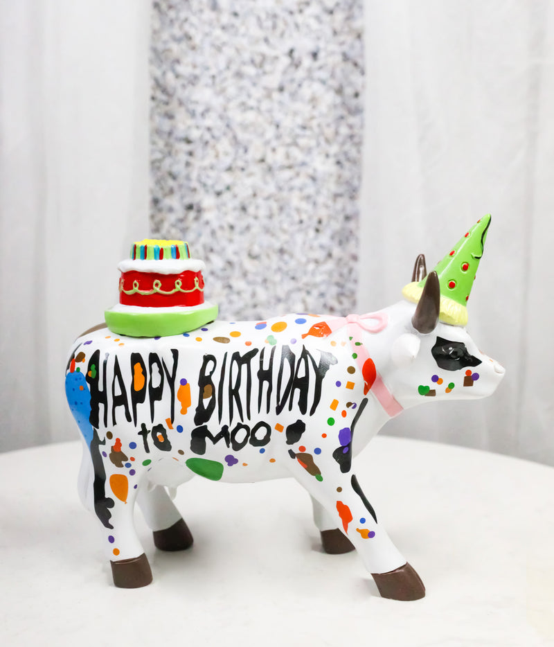 Cow Parade Happy Birthday To Moo Party Hat And Cake Collector's Figurine