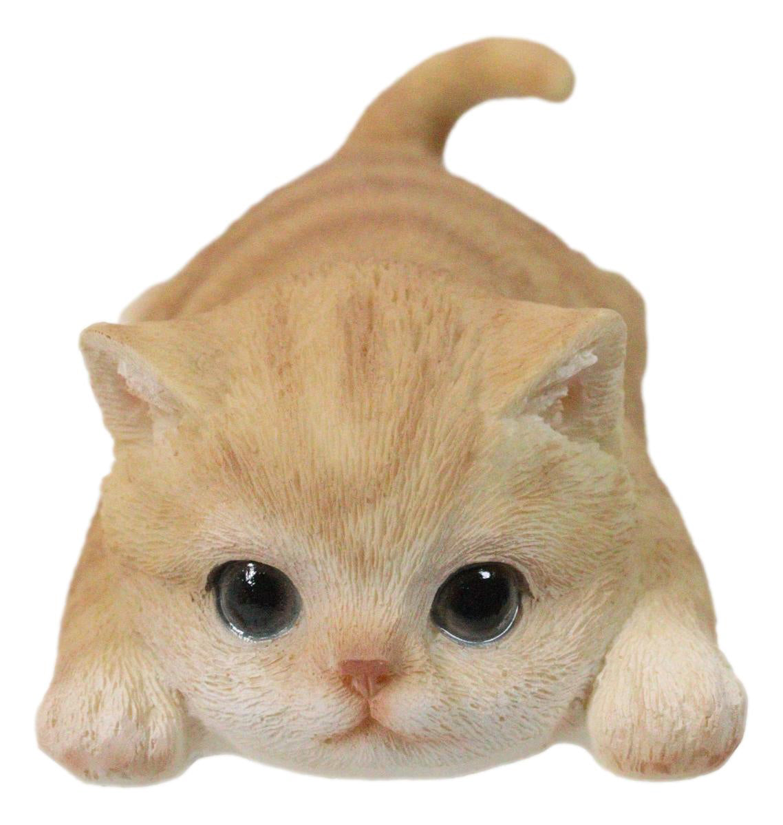 Adorable Resting Feline Orange Tabby Cat Kitten Magnetic Figurine 4.25"L