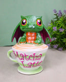 Ruth Thompson Artisan Matcha with Maeve Drake Wyrmling Dragon In Cup Figurine
