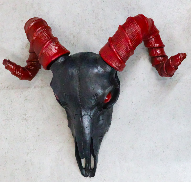 Gothic Goat of Mendes Baphomet Belial Ram Skull Red Horns Wall Decor