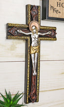 Catholic Tooled Gold Silver Abstract Passion Of Jesus Christ Crucifix Wall Cross