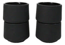 Gray Blue Modern Cylindrical Japanese Tetsubin Style Cast Iron Tea Cups Set of 4