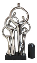 Silver Plated Ceramic Abstract Modern Gallery Art Family Of 4 Unit Figurine