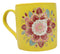 Yellow Manipura Navel Chakra Zen Flower Of Life Mandala Circle Ceramic Mug