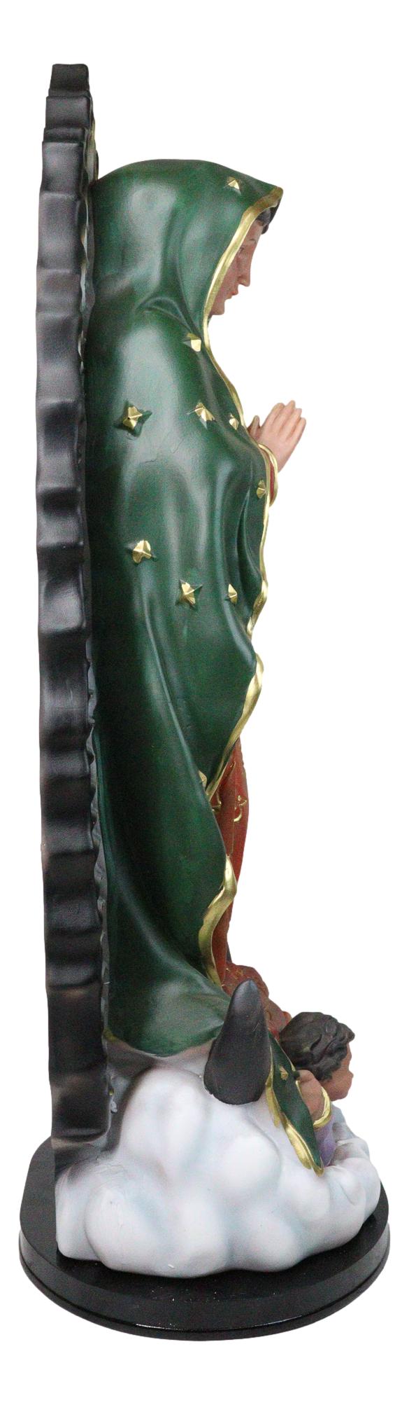 Blessed Virgin Our Lady of Guadalupe Statue with Brass Name Plate Base 24" Tall