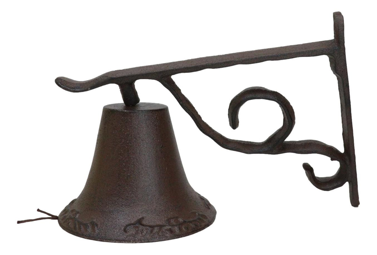 Large Cast Iron Rustic Western Traditional Door Wall Dinner Yard Farm Bell Decor