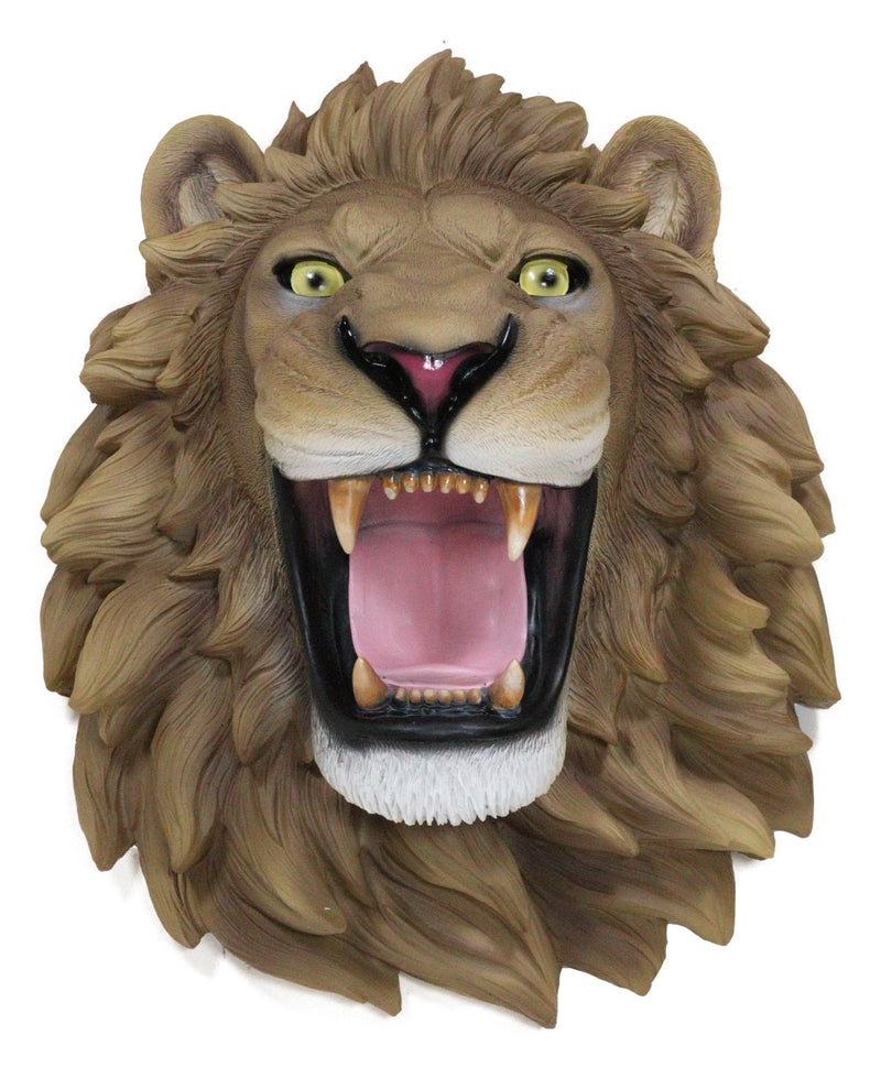 Ebros Gift Large King of The Jungle Roaring Lion Head Wall Mount Bust Sculpture Plaque