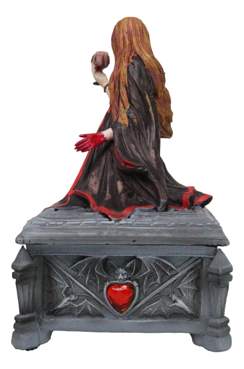 Blood Moon Gothic Vampiress Drinking Chalice Of Blood Jewelry Decorative Box