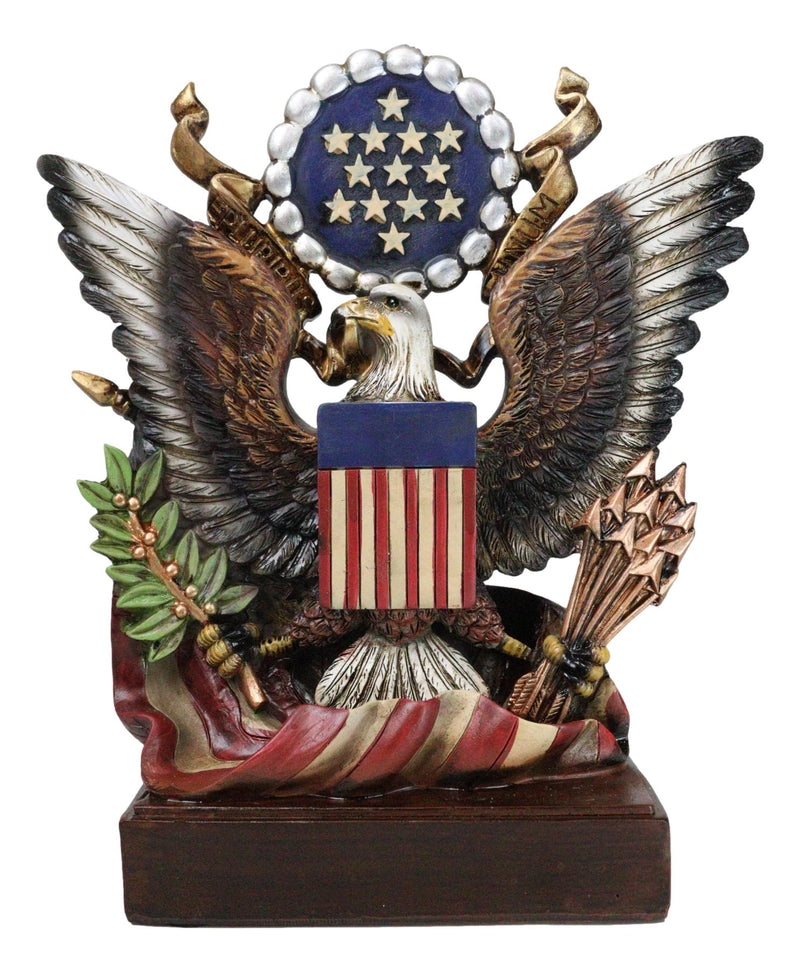 American Great Seal Bald Eagle Olive Branch Arrows Pluribus Unum Desktop Plaque