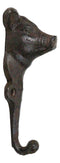 Pack Of 2 Cast Iron Farmhouse Rustic Pig Head Wall Coat Keys Leash Hats Hook