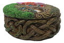 Celtic Sacred Tree of Life Yggdrasil With Dendritic Roots Round Trinket Box 5"
