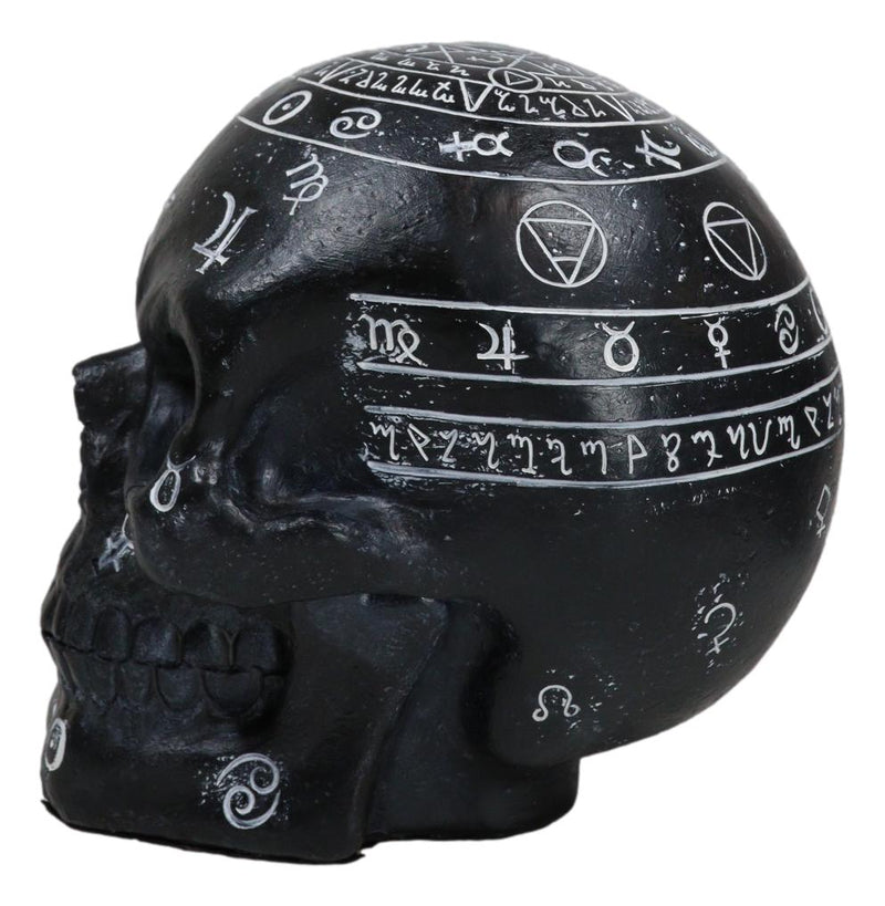 Gothic Wicca Black Mystic Arts Planetarium Zodiac Celestial Ancient Symbols Skull Figurine