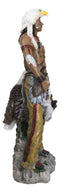 Native Tribal Indian Warrior Hunter Holding Axe With Bald Eagle Figurine