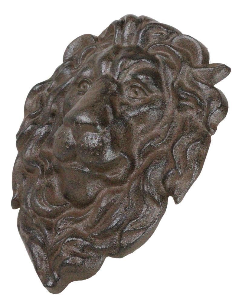 Cast Iron Aslan The King Of The Jungle Regal Lion Head Wall Plaque Figurine