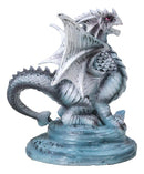 Ebros Baby Blue Sea Rock Dragon Wyrmling Collectible Statue 4.25" Long Figurine