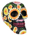 Day of The Dead Metallic Bright Sunflowers Floral Blooms Sugar Skull Figurine